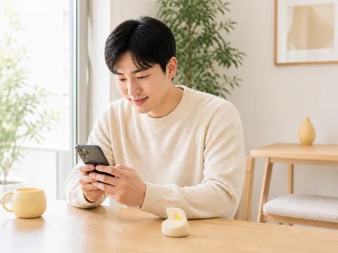 스마트폰과 유심을 확인하는 모습